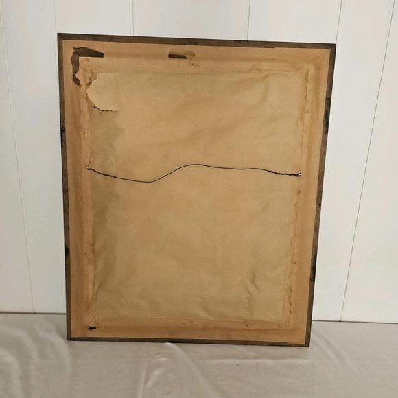 Vintage Picnic Floral Fruit Daisy Needlepoint Crewel MCM Completed Wall Unframed - Picture 8 of 10